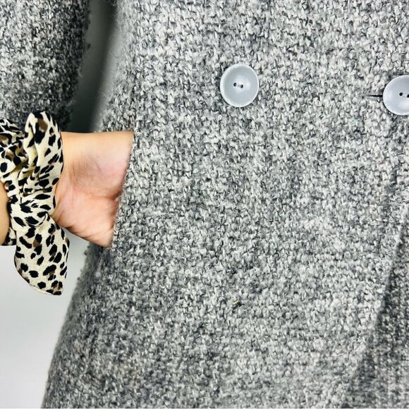 Vertigo Paris Grey Tweed Hooded Wool Blend Pea Coat Women Size S - Picture 13 of 15